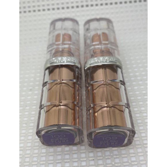Lot of 2 - LOREAL COLOUR RICHE Plump & Shine Lipstick 109 Blue Mint Plump - Picture 5 of 6